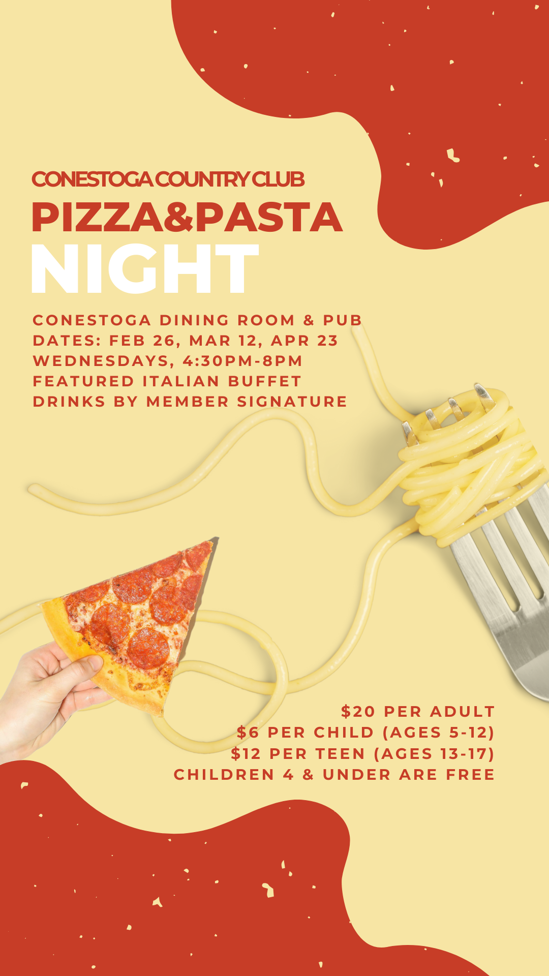 NEW 2025 PIZZA  PASTA NIGHT